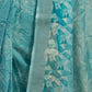 Rajwada Light Blue Cotton Linen Zari Work Saree For Women