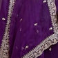 Rajwada Purple Organza Embellished Solid Saree For Women