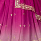 Rajwada Pink Ombre Silk Blend Embroidered Semi-Stitched lehenga For Women