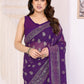Rajwada Purple Georgette Printed Saree For Women