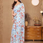 Rajwada Sky Blue Georgette Printed Saree For Women