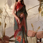 Rajwada Olive green Linen Cotton Printed Saree For Women