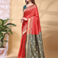 Rajwada Red Silk Blend Woven Saree For Women