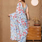 Rajwada Sky Blue Georgette Printed Saree For Women
