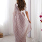 Rajwada Mauve Chiffon Embellished Solid Saree For Women