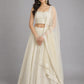 Off White Silk Blend Embellished Lehenga