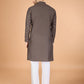 Rajwada Brown Viscose Silk Sequins Stitched Kurta For Men