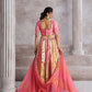 Rajwada Multicolor Banarasi Silk Embroidered Semi-Stitched Lehenga For Women