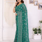 Rajwada Teal Green Georgette Printed Saree For Women