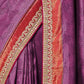 Rajwada Purple Satin Embroidered Saree For Women