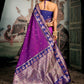 Rajwada Purple Silk Blend Solid Saree For Women