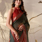 Rajwada Olive green Linen Cotton Printed Saree For Women