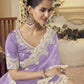 Rajwada Lavender Organza Embellished Elegant Saree For Women