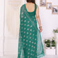 Rajwada Teal Green Georgette Printed Saree For Women
