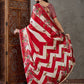 Rajwada Red And White Silk Blend Printed Elegant Saree For Women