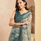 Rajwada Grey And OffWhite Cotton Linen Zari Work Saree For Women
