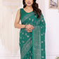 Rajwada Teal Green Georgette Printed Saree For Women