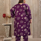 Rajwada Dark Purple Rayon Printed Kurta Set For Women