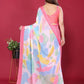 Rajwada Pink Silk Blend Printed Saree For Women