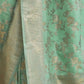 Rajwada Green Silk Blend Woven Saree With Unstitched Blouse For Women