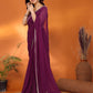 Rajwada Purple Georgette Printed Saree For Women