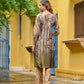 Rajwada Olive Silk Blend Printed Stitched Kurta Set For Women