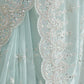 Rajwada Light Blue Embroidered Net Saree With Unstitched Blouse For Women