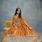 Rajwada Orange Art Silk Embellished Semi-Stitched lehenga For Women
