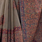Rajwada Grey Silk Blend Woven Saree With Unstitched Blouse For Women