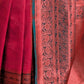 Rajwada Pink Silk Blend Woven Saree With Unstitched Blouse For Women