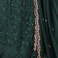 Rajwada Teal Green Georgette Embroidered Semi-Stitched Kurta Set For Women