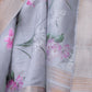 Rajwada Grey Satin Printed Saree With Unstitched Blouse For Women