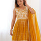 Rajwada Yellow Georgette Embroidered Stitched Kurta Set For Women