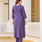 Rajwada Purple Rayon Embroidered Stitched Kurta Set For Women