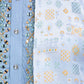 Rajwada Sky Blue Silk Blend Embellished Kurta For Men