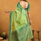 Rajwada Light Green Cotton Blend Solid Saree For Women