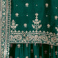 Rajwada Green Silk Blend Embroidered Semi-Stitched Kurta Set For Women