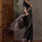 Rajwada Black Silk Blend Printed Elegant Saree For Women