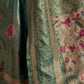Rajwada Green Silk Blend Woven Saree With Unstitched Blouse For Women