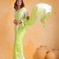 Rajwada Green Georgette Woven Design Saree With Unstitched Blouse For Women
