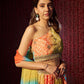 Rajwada Multicolor Organza Embroidered Semi-Stitched Lehenga For Women