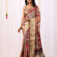 Rajwada Dark Cream Silk Blend Printed Saree For Women