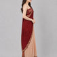 Maroon Silk Blend Embellished Saree