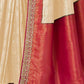 Rajwada Off White Satin Embroidered Saree For Women