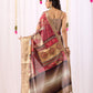 Rajwada Dark Cream Silk Blend Printed Saree For Women