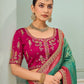 Rajwada Green Satin Embroidered Saree For Women