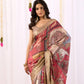 Rajwada Dark Cream Silk Blend Printed Saree For Women