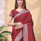 Rajwada Maroon Silk Blend Woven Saree For Women