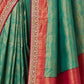 Rajwada Green Satin Embroidered Saree For Women
