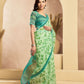 Rajwada Light Green Cotton Linen Zari Work Saree For Women